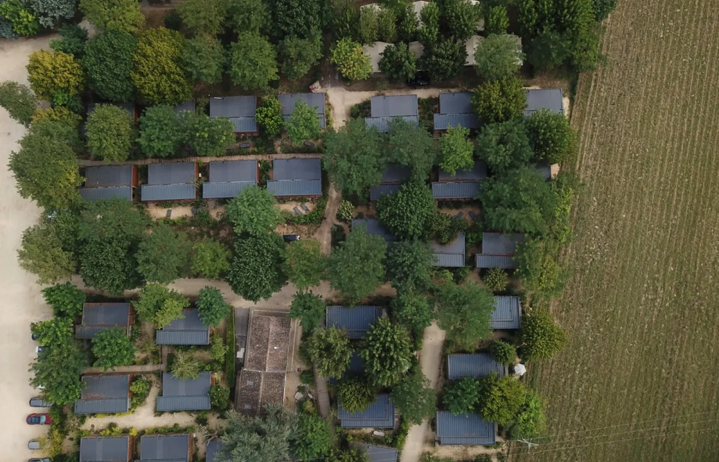 Camping Vallon pont d'Arc 4 étoiles vue aérienne